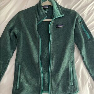 Patagonia Better Sweater Jacket Womens Size XS Blue Green Fleece Knit Zip Up